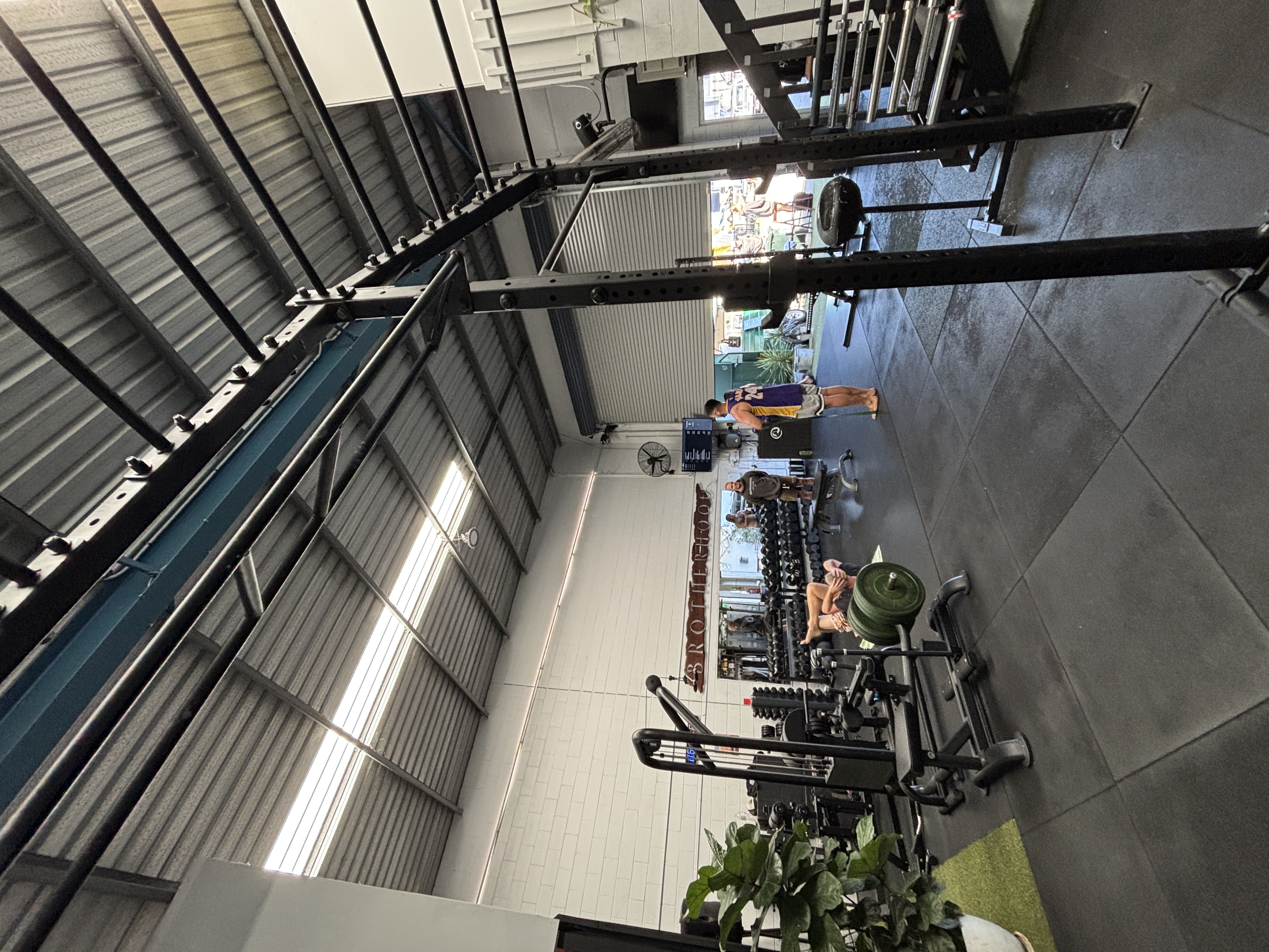 Interior of Brotherhood gym, where Rylee works alongside fighters